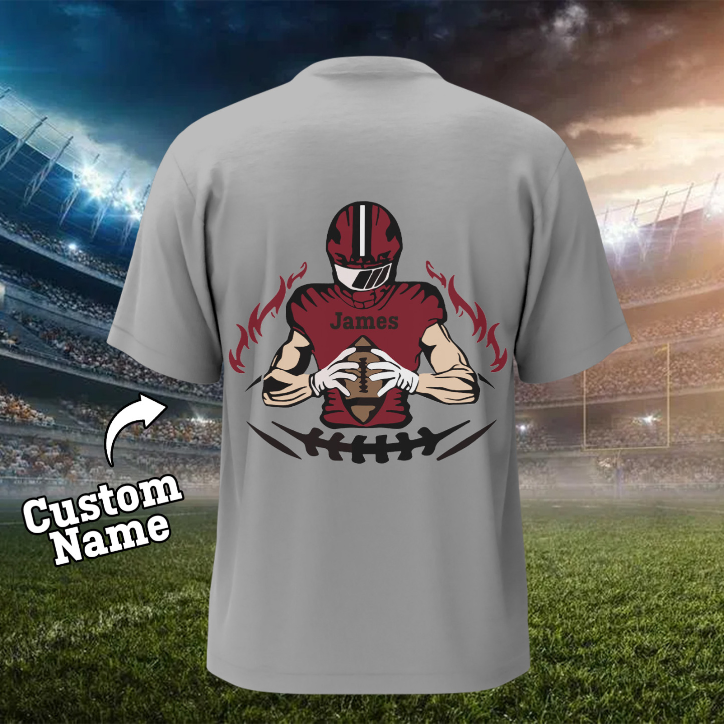 Shine On Game Day - Custom Glitter Football Player T-shirt - MyFaceTshirt
