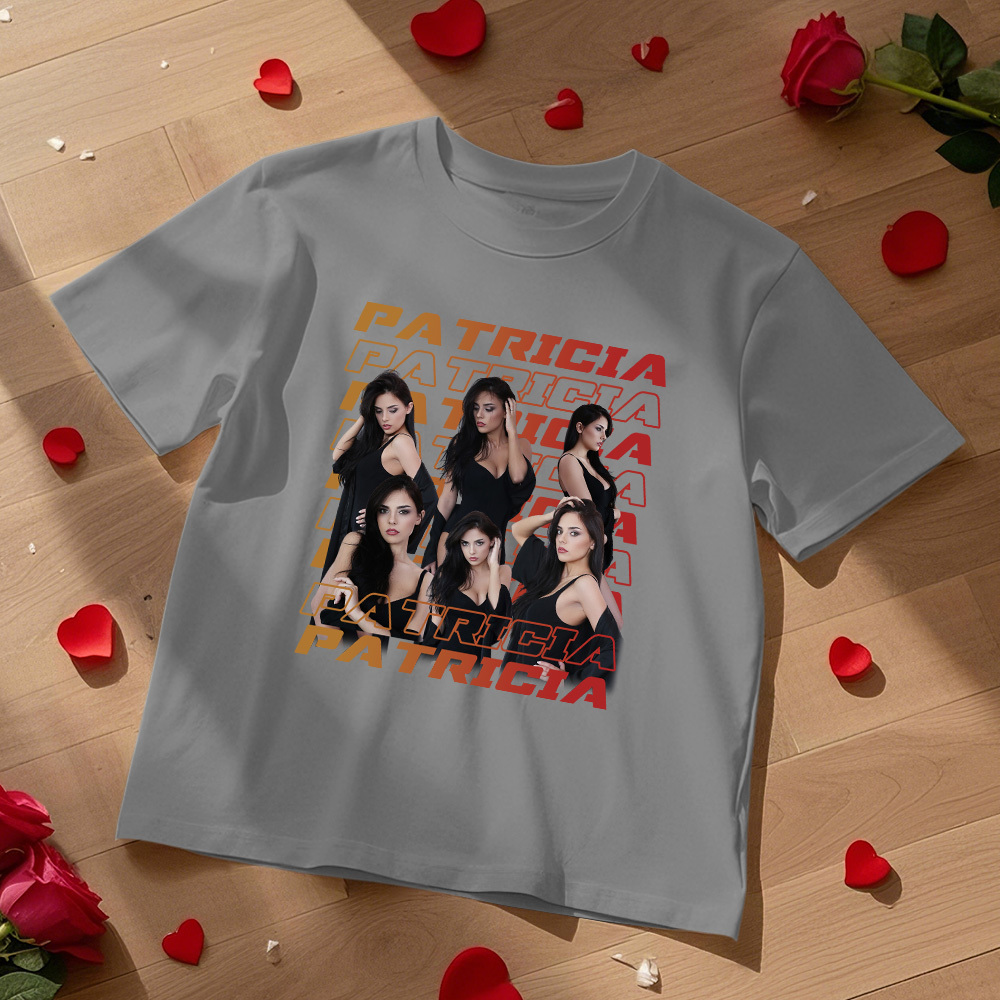 Custom Design Your Own Girlfriend Shirt for Boyfriend Personalized T-Shirts With Name Face Vintage Shirts