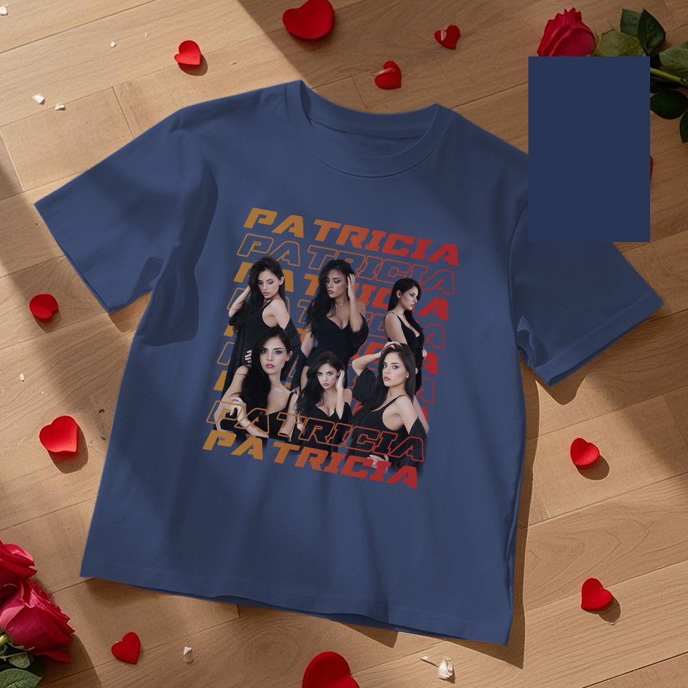 Custom Design Your Own Girlfriend Shirt for Boyfriend Personalized T-Shirts With Name Face Vintage Shirts
