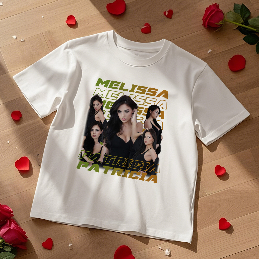 Custom Design Your Own Girlfriend Shirt for Boyfriend Personalized T-Shirts With Name Face Vintage Shirts