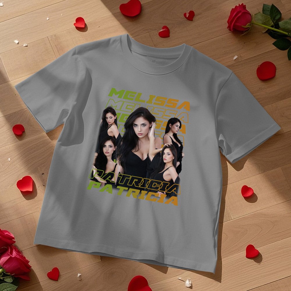 Custom Design Your Own Girlfriend Shirt for Boyfriend Personalized T-Shirts With Name Face Vintage Shirts