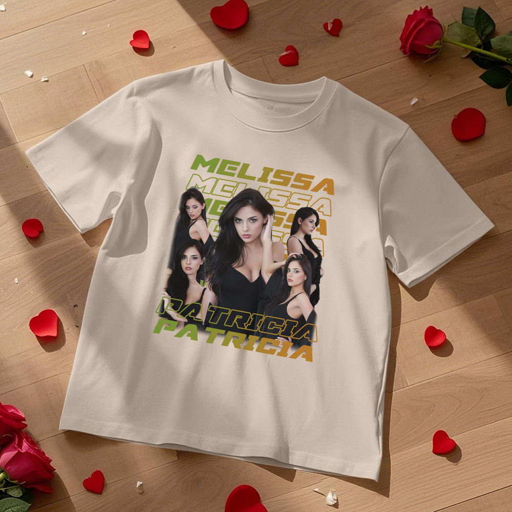 Custom Design Your Own Girlfriend Shirt for Boyfriend Personalized T-Shirts With Name Face Vintage Shirts