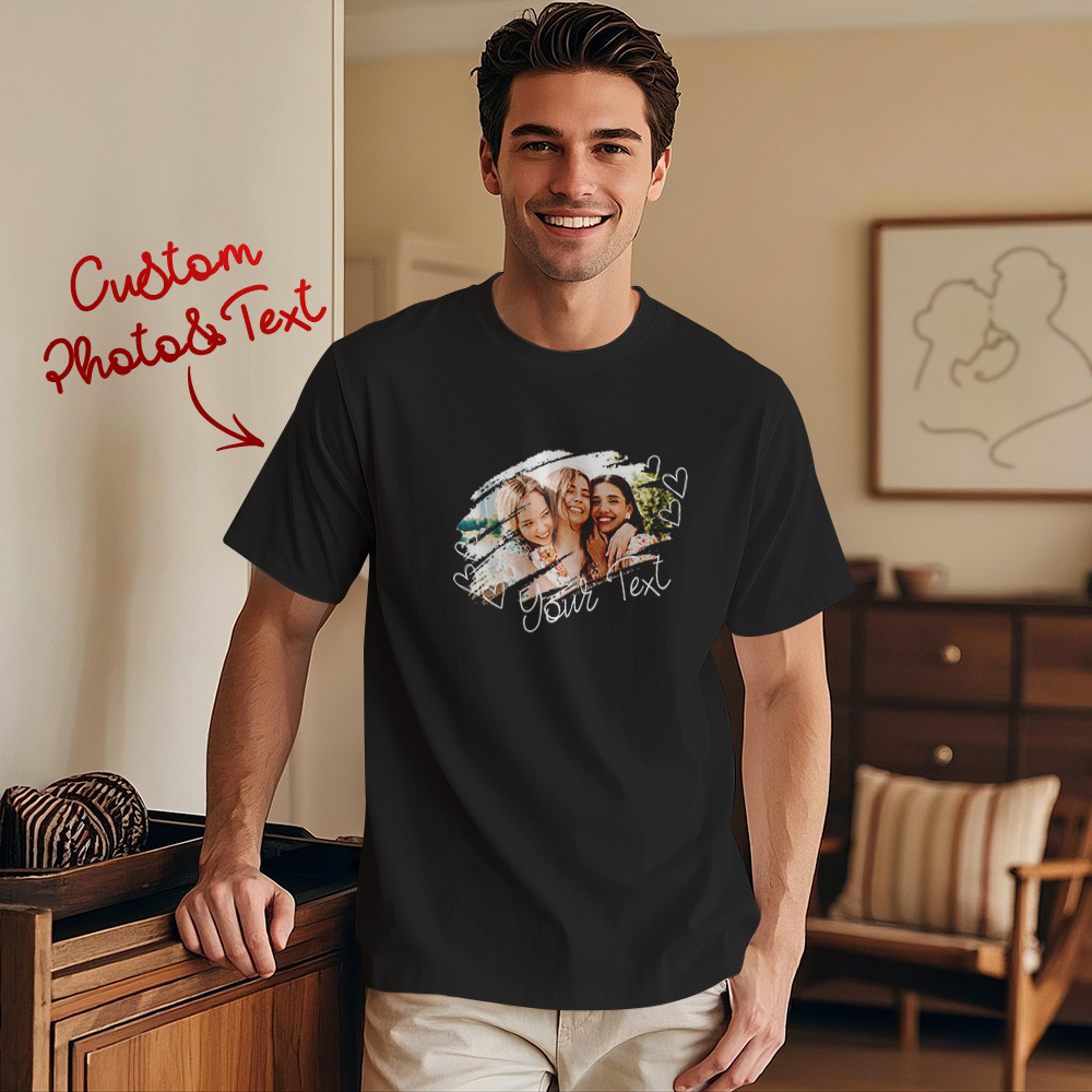 Custom Design Your Photo T-Shirt Personalized T-Shirts With Name Vintage Shirts Valentine's Day Gift