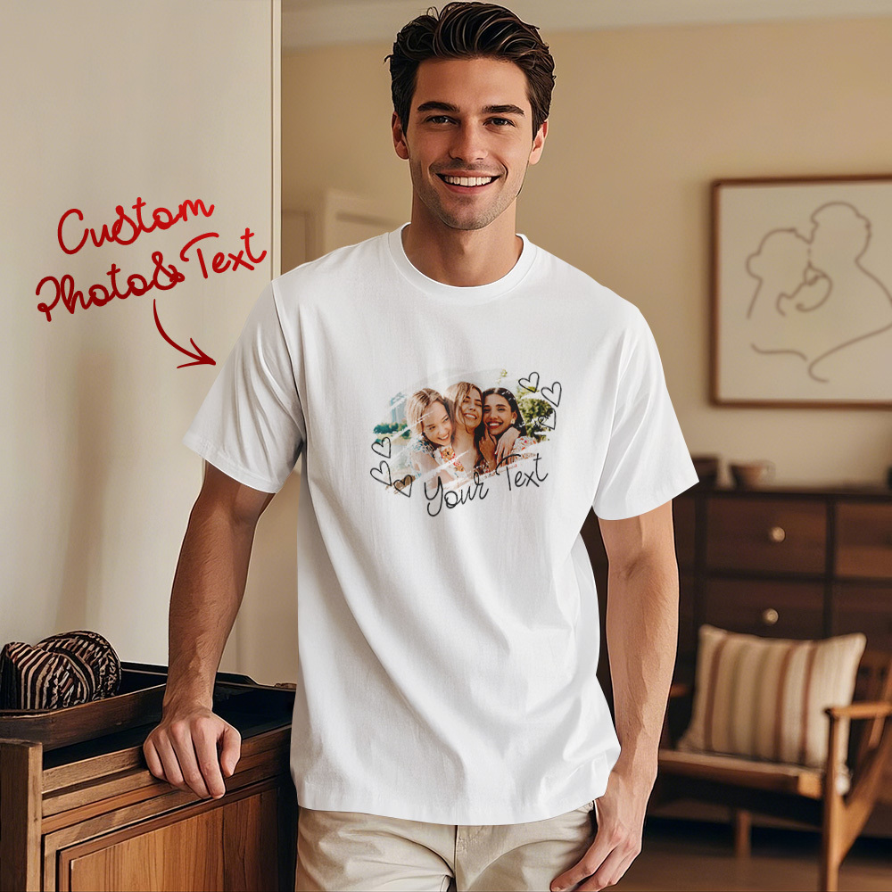 Custom Design Your Photo T-Shirt Personalized T-Shirts With Name Vintage Shirts Valentine's Day Gift