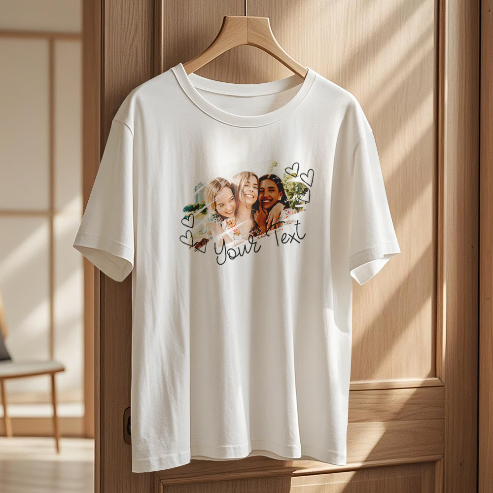 Custom Design Your Photo T-Shirt Personalized T-Shirts With Name Vintage Shirts Valentine's Day Gift