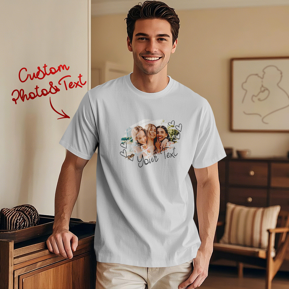 Custom Design Your Photo T-Shirt Personalized T-Shirts With Name Vintage Shirts Valentine's Day Gift