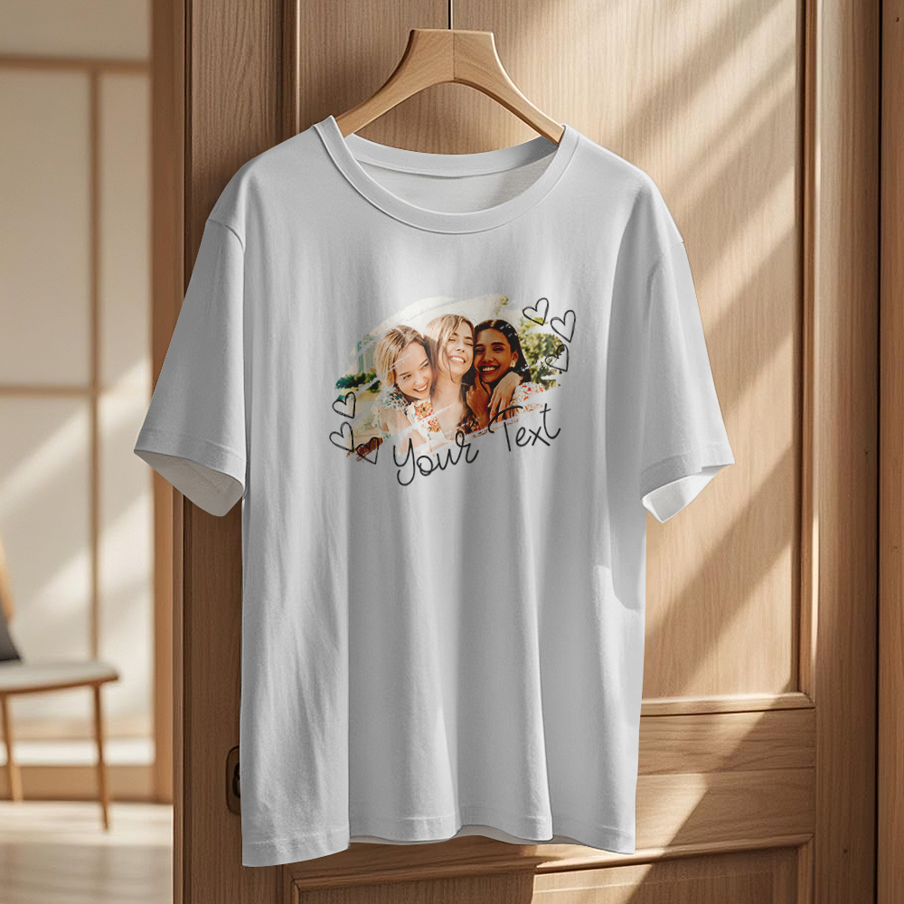 Custom Design Your Photo T-Shirt Personalized T-Shirts With Name Vintage Shirts Valentine's Day Gift