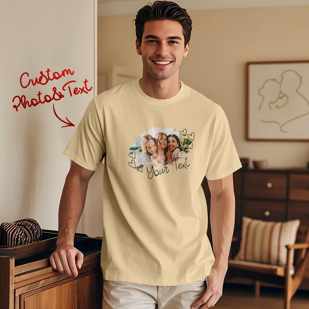 Custom Design Your Photo T-Shirt Personalized T-Shirts With Name Vintage Shirts Valentine's Day Gift