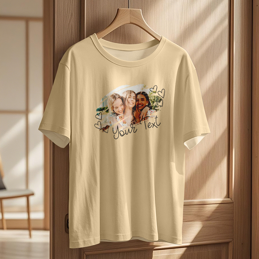 Custom Design Your Photo T-Shirt Personalized T-Shirts With Name Vintage Shirts Valentine's Day Gift