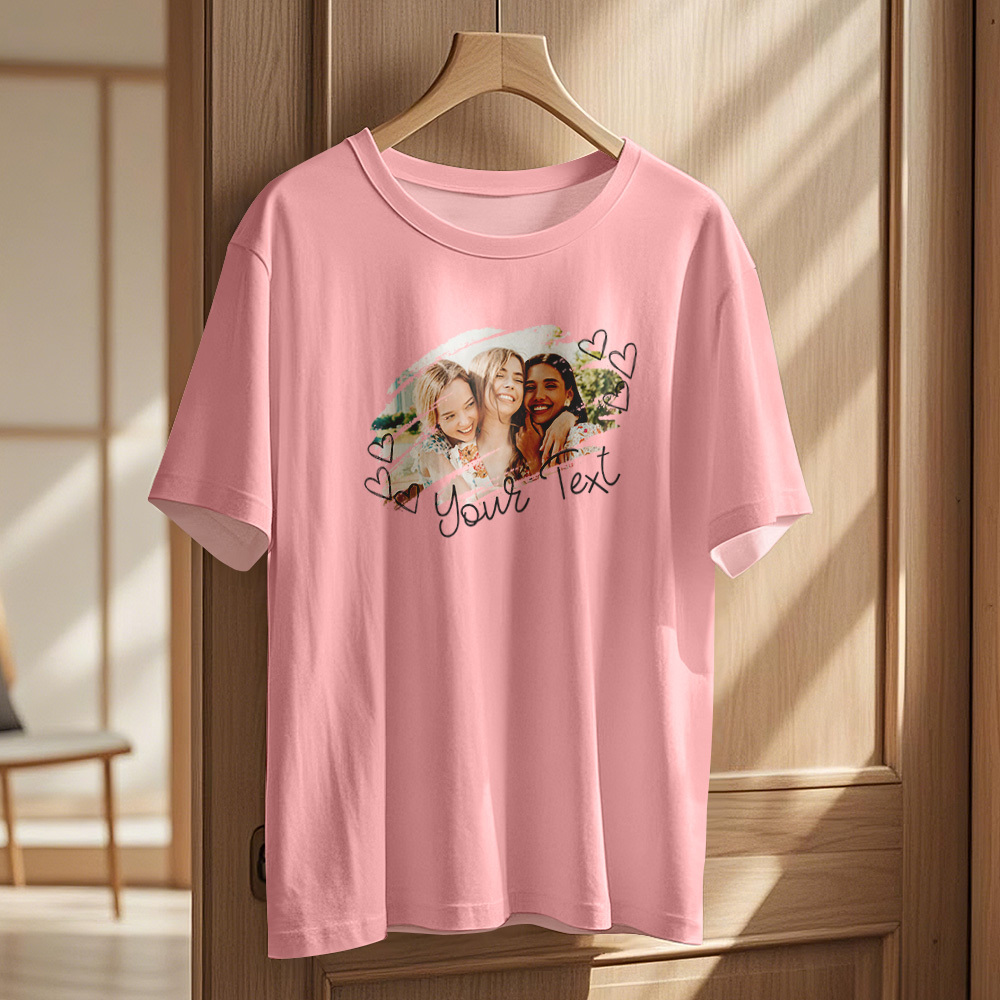Custom Design Your Photo T-Shirt Personalized T-Shirts With Name Vintage Shirts Valentine's Day Gift