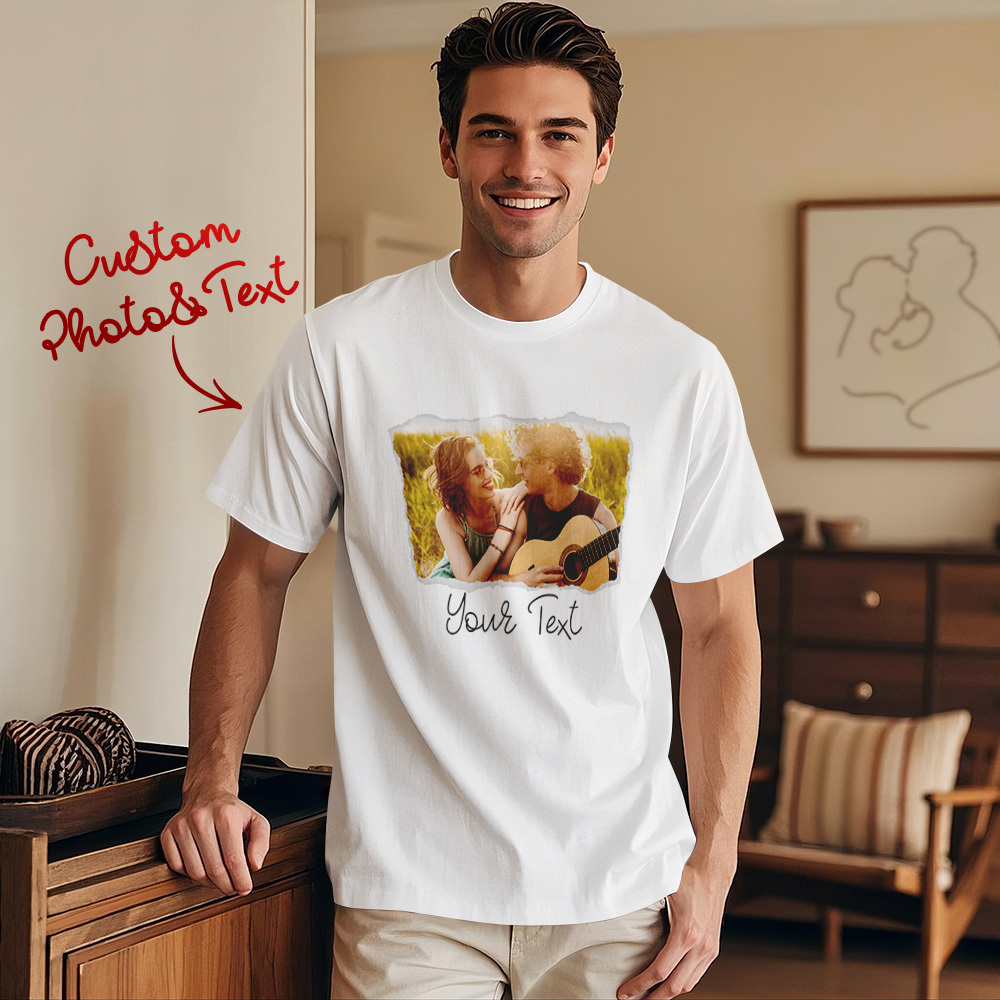 Custom Photo T-Shirt Personalized With T-Shirts Name Valentine's Day Gift