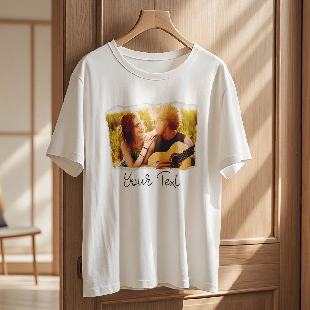 Custom Photo T-Shirt Personalized With T-Shirts Name Valentine's Day Gift