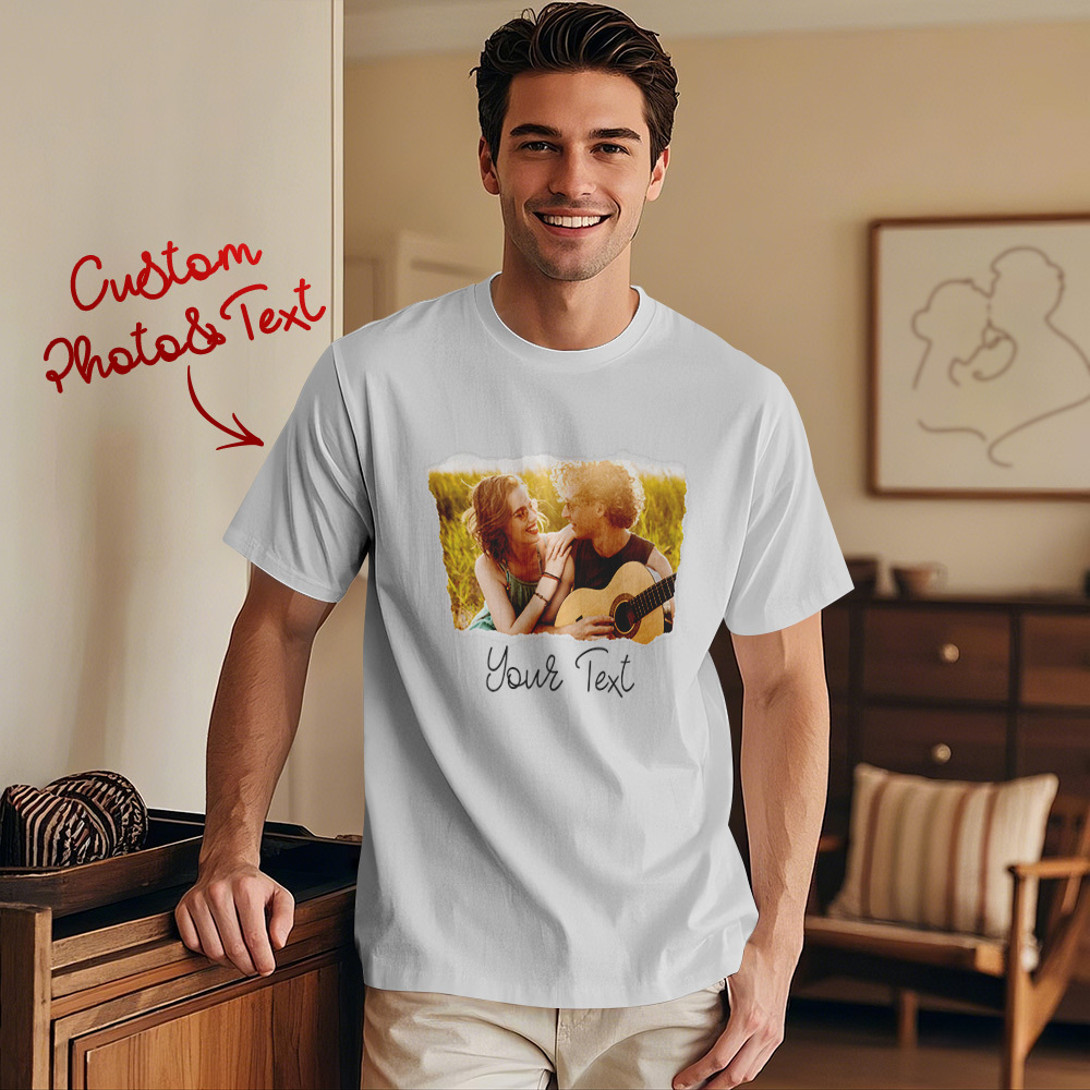 Custom Photo T-Shirt Personalized With T-Shirts Name Valentine's Day Gift