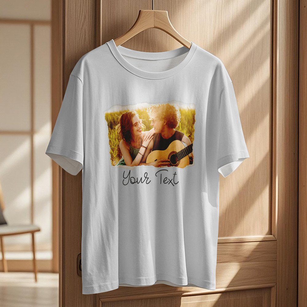 Custom Photo T-Shirt Personalized With T-Shirts Name Valentine's Day Gift