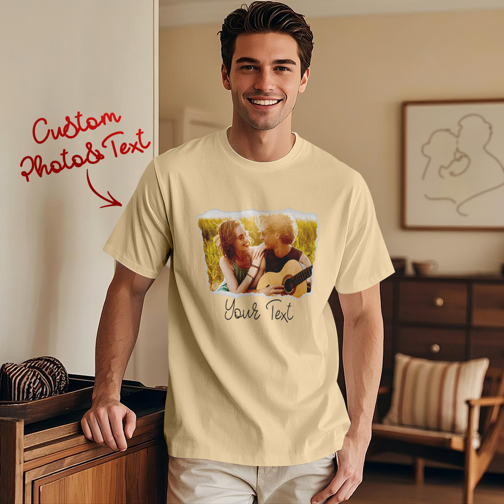 Custom Photo T-Shirt Personalized With T-Shirts Name Valentine's Day Gift