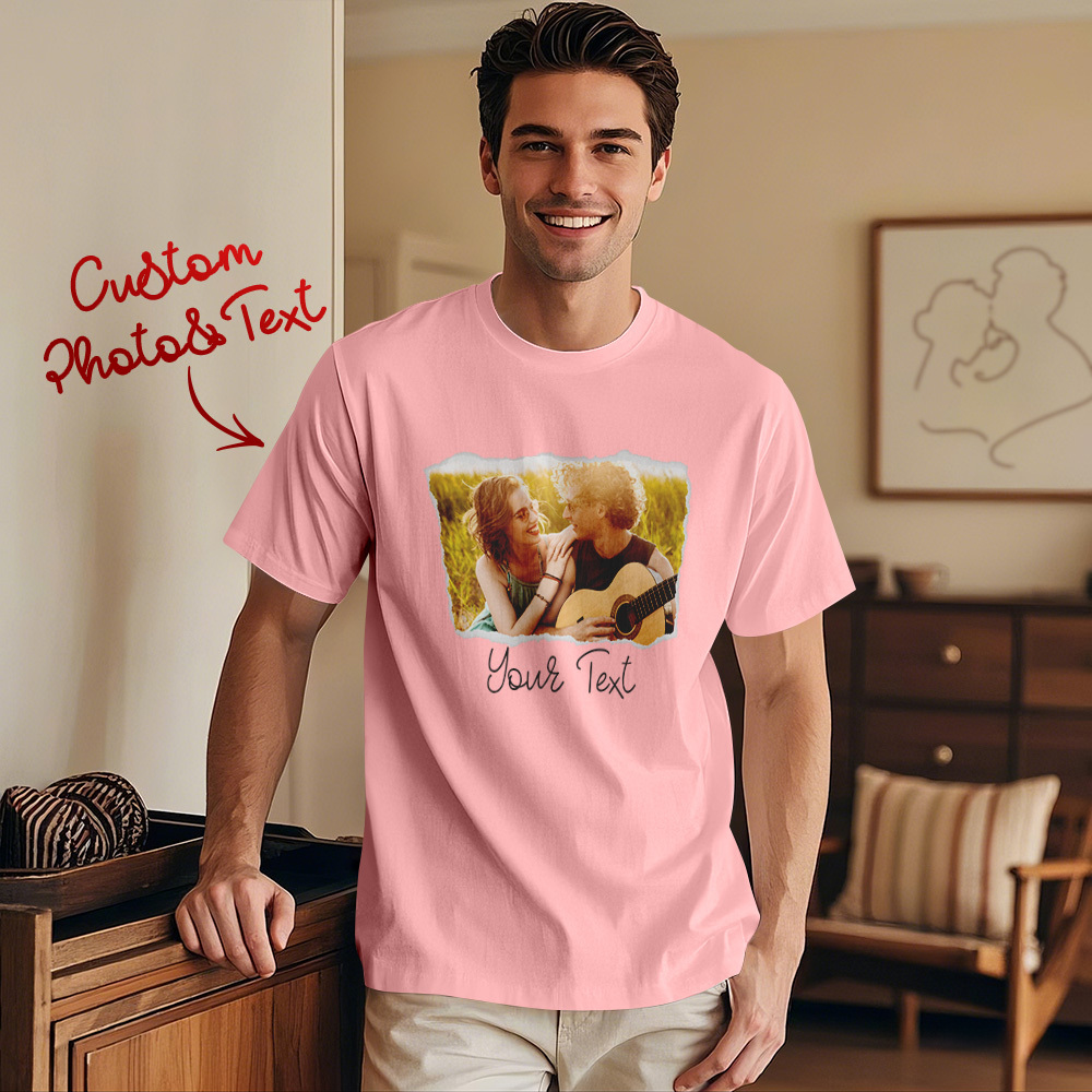 Custom Photo T-Shirt Personalized With T-Shirts Name Valentine's Day Gift