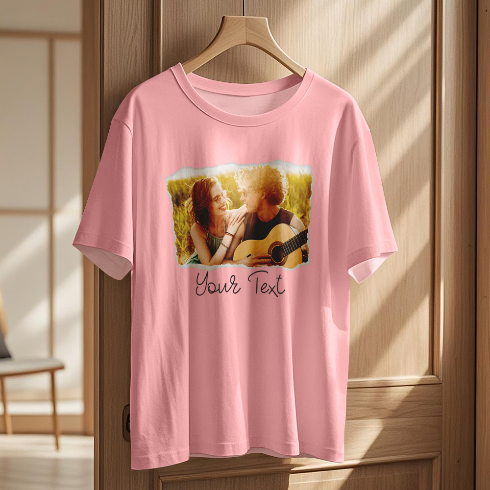 Custom Photo T-Shirt Personalized With T-Shirts Name Valentine's Day Gift