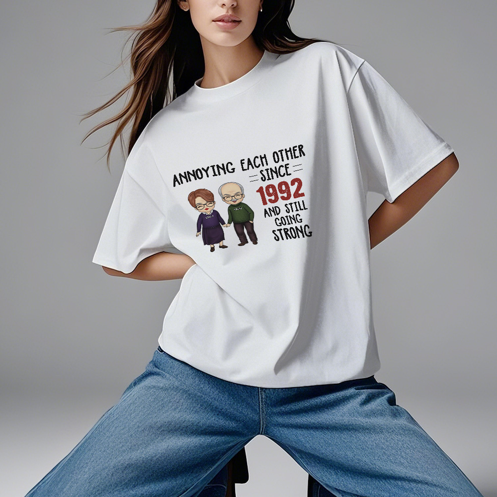 Annoying Each Other, Still Going Strong - Personalized Unisex T-shirt, Hoodie, Sweatshirt - Gift For Couple Husband Wife  Anniversary Engagement Wedding Marriage Gift