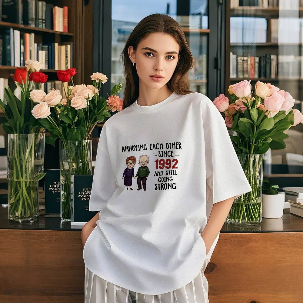 Annoying Each Other, Still Going Strong - Personalized Unisex T-shirt, Hoodie, Sweatshirt - Gift For Couple Husband Wife  Anniversary Engagement Wedding Marriage Gift