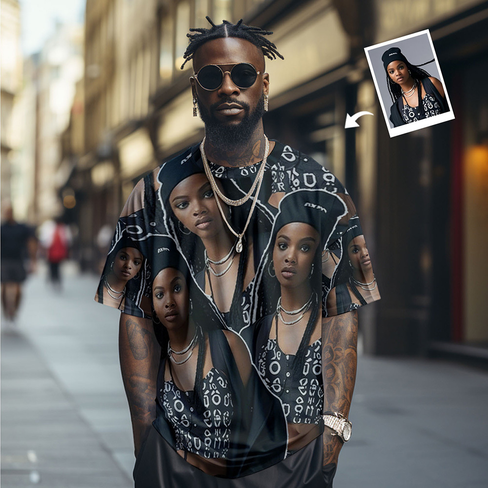 Custom Photos T-Shirt Personalized Vintage Photo T-Shirt