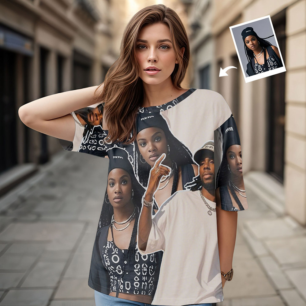 Custom Photos T-Shirt Personalized Vintage Photo T-Shirt