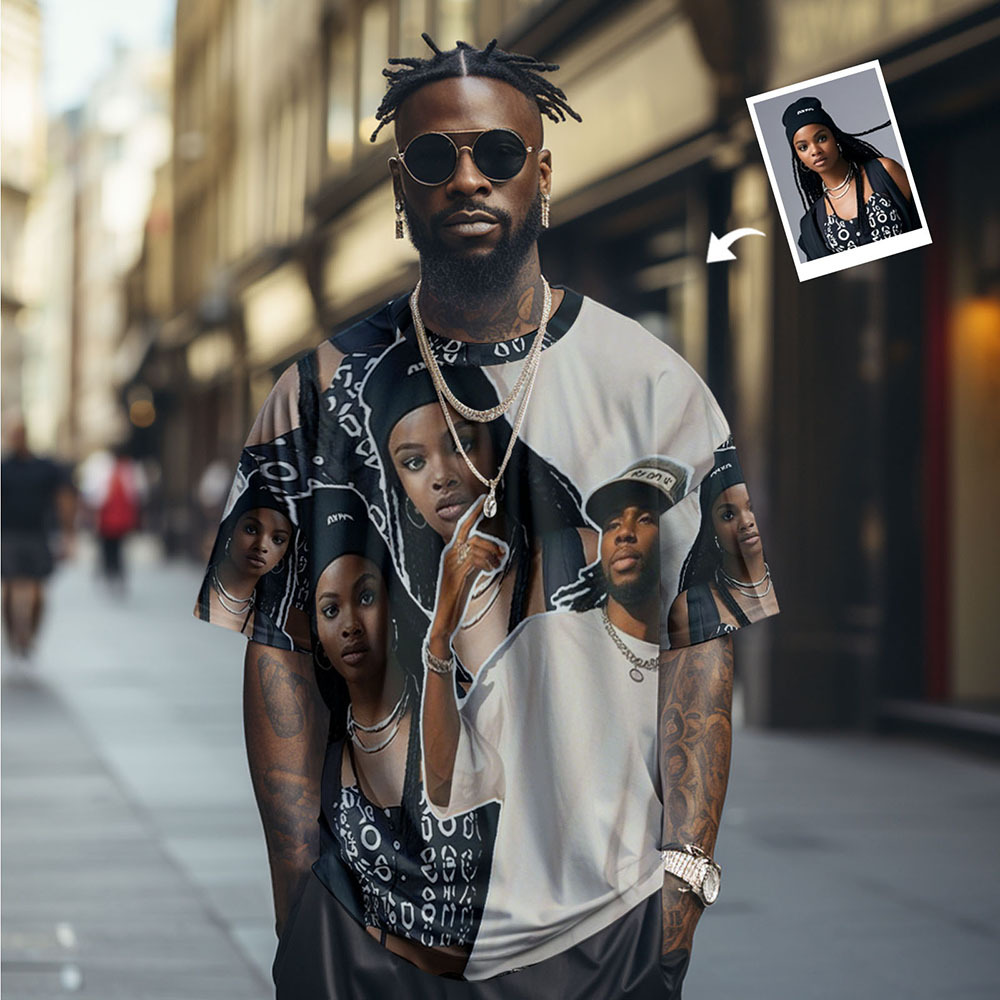 Custom Photos T-Shirt Personalized Vintage Photo T-Shirt