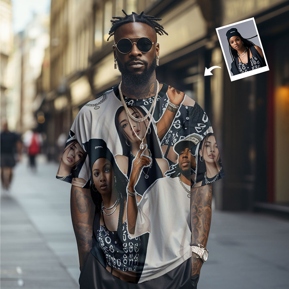 Custom Photos T-Shirt Personalized Vintage Photo T-Shirt