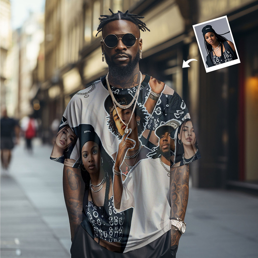 Custom Photos T-Shirt Personalized Vintage Photo T-Shirt