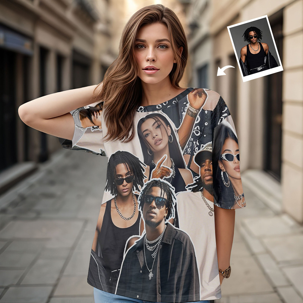 Custom Photos T-Shirt Personalized Vintage Photo T-Shirt