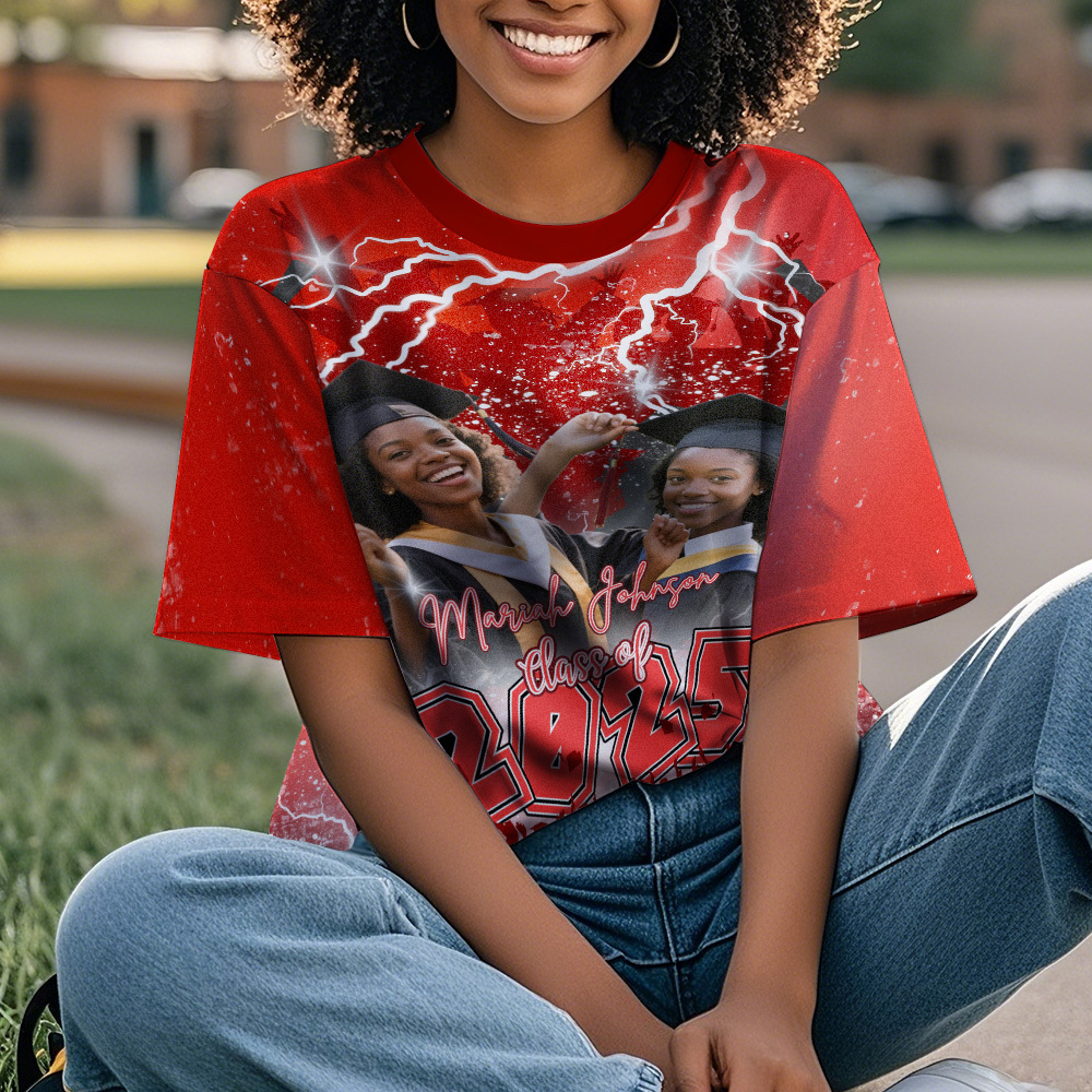 Custom 3D Graduation Shirt Personalized with Name & Year Gift for Her