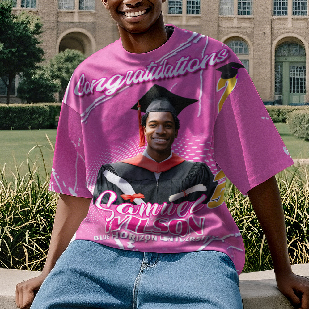 Custom 3D Graduation T-shirt Personalized Name & Year T-shirt Graduation Gift for Him