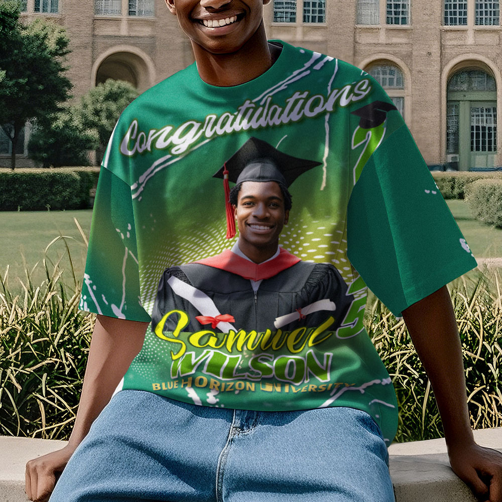 Custom 3D Graduation T-shirt Personalized Name & Year T-shirt Graduation Gift for Him