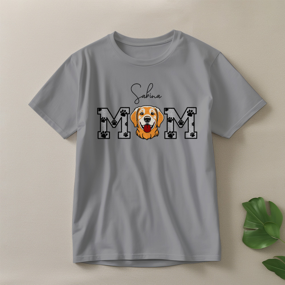 Personalized T-shirt Embroidered Pet Mom and Dad Custom Photo Design Attractive Gift for Pet Lovers