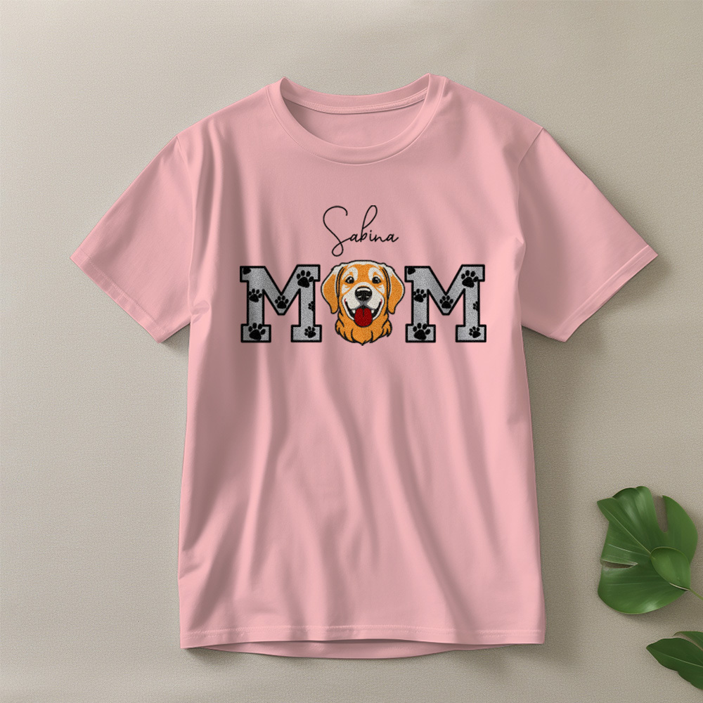 Personalized T-shirt Embroidered Pet Mom and Dad Custom Photo Design Attractive Gift for Pet Lovers