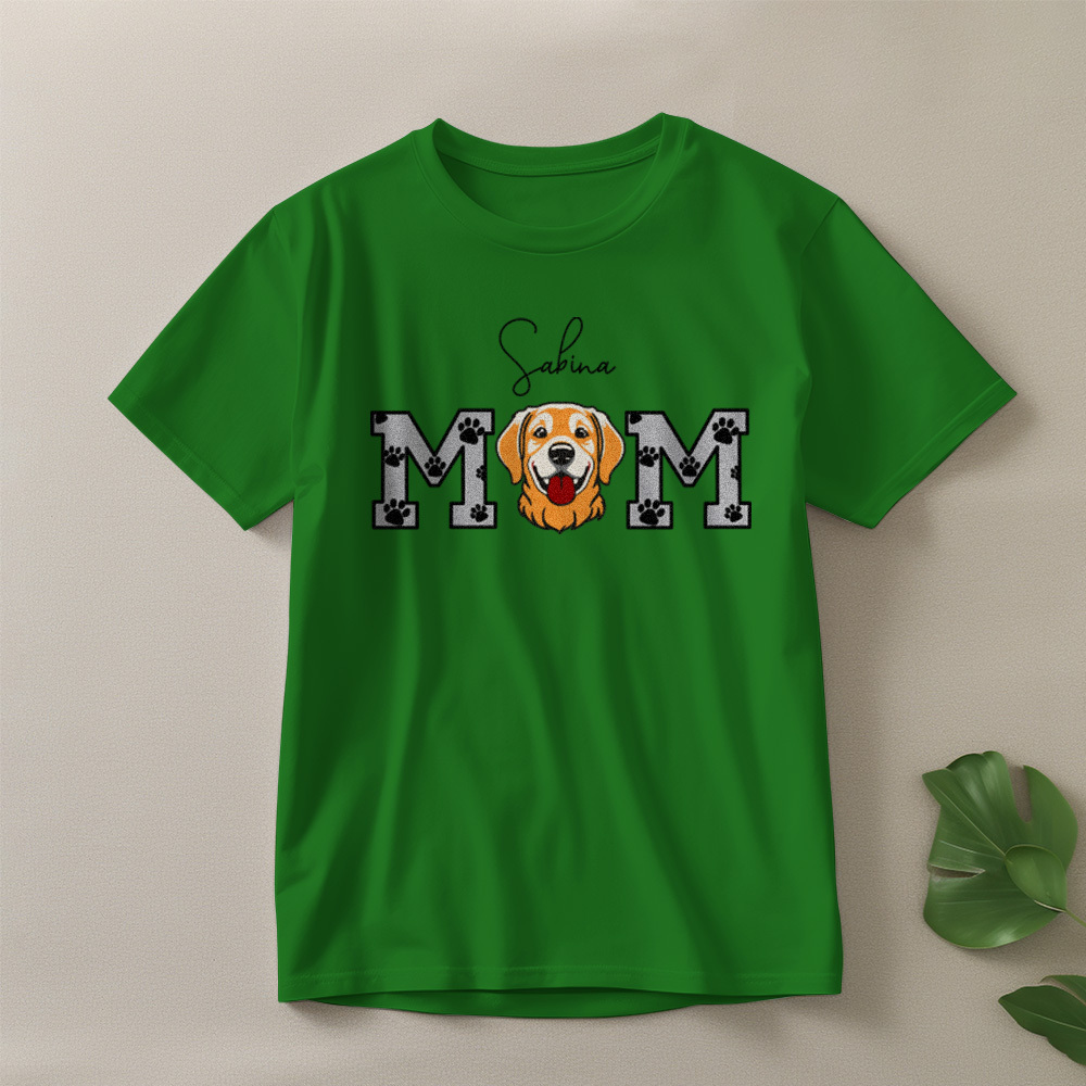 Personalized T-shirt Embroidered Pet Mom and Dad Custom Photo Design Attractive Gift for Pet Lovers