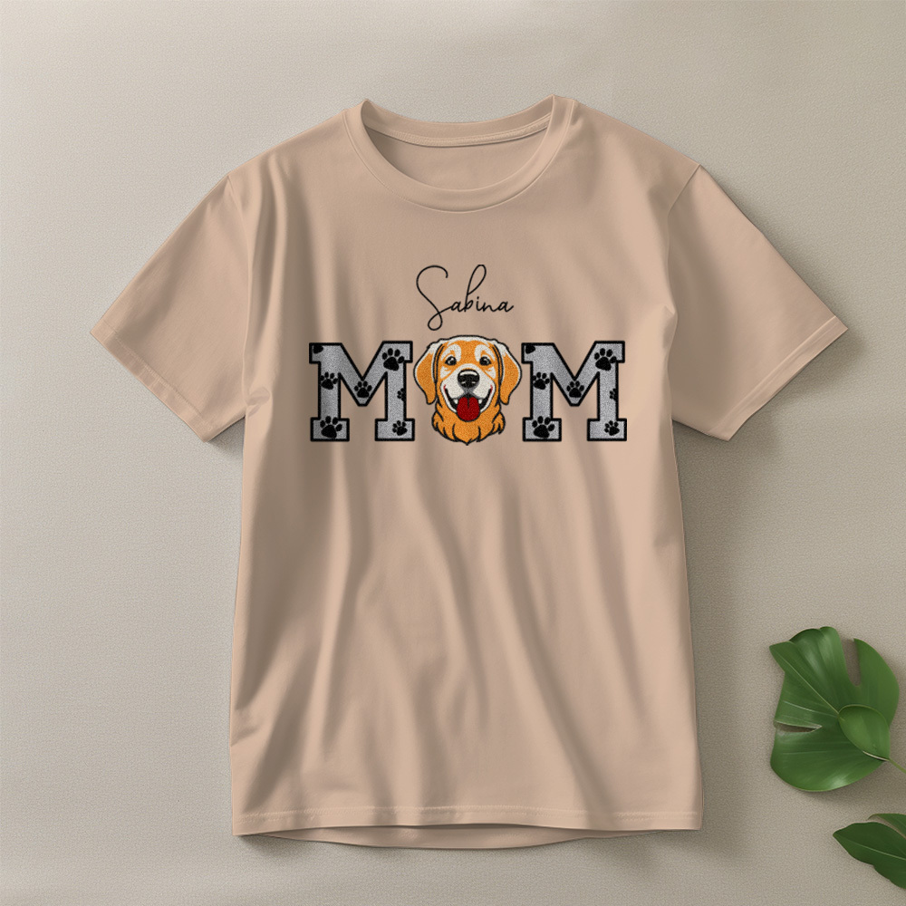 Personalized T-shirt Embroidered Pet Mom and Dad Custom Photo Design Attractive Gift for Pet Lovers
