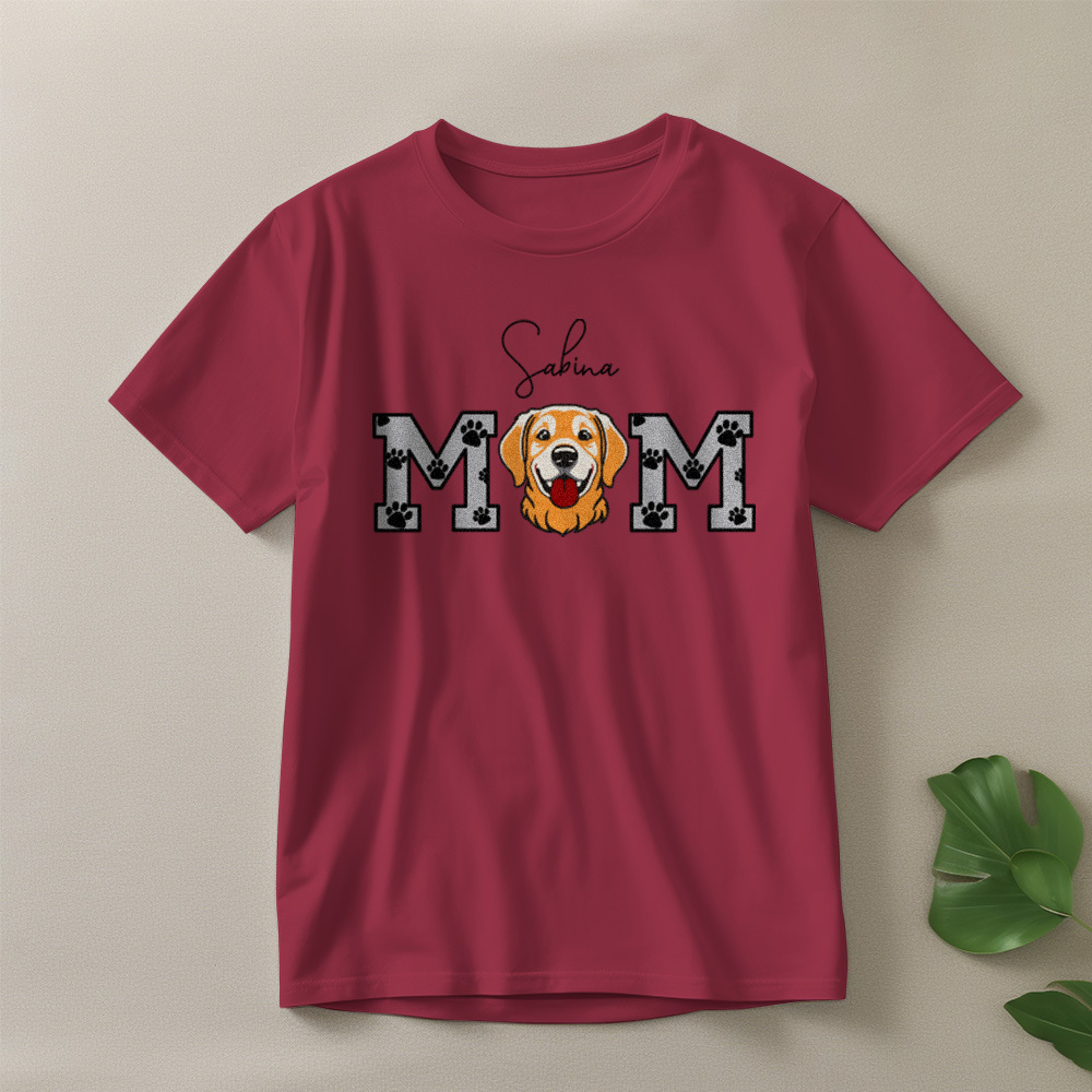 Personalized T-shirt Embroidered Pet Mom and Dad Custom Photo Design Attractive Gift for Pet Lovers