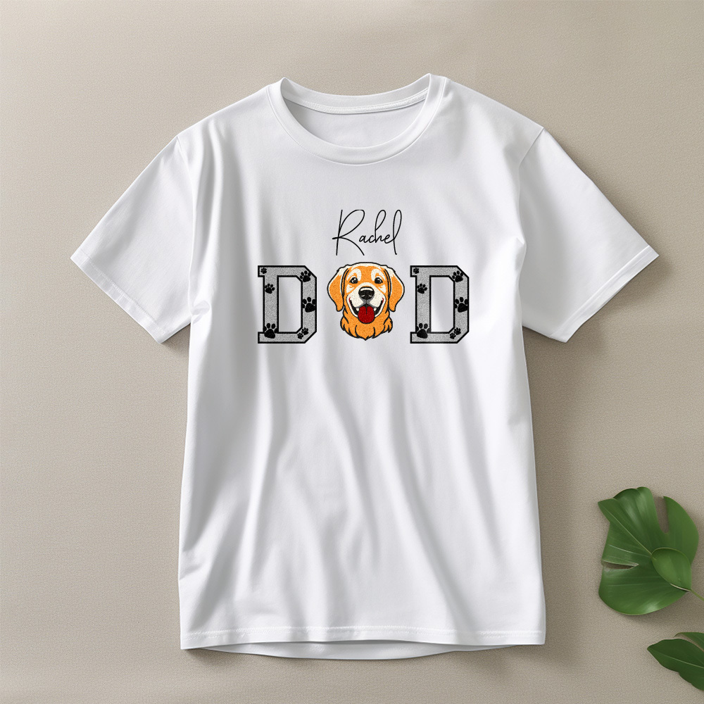 Personalized T-shirt Embroidered Pet Mom and Dad Custom Photo Design Attractive Gift for Pet Lovers