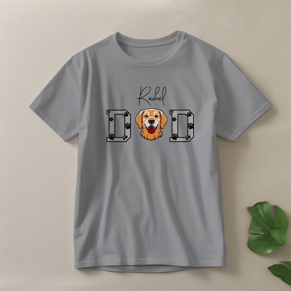 Personalized T-shirt Embroidered Pet Mom and Dad Custom Photo Design Attractive Gift for Pet Lovers