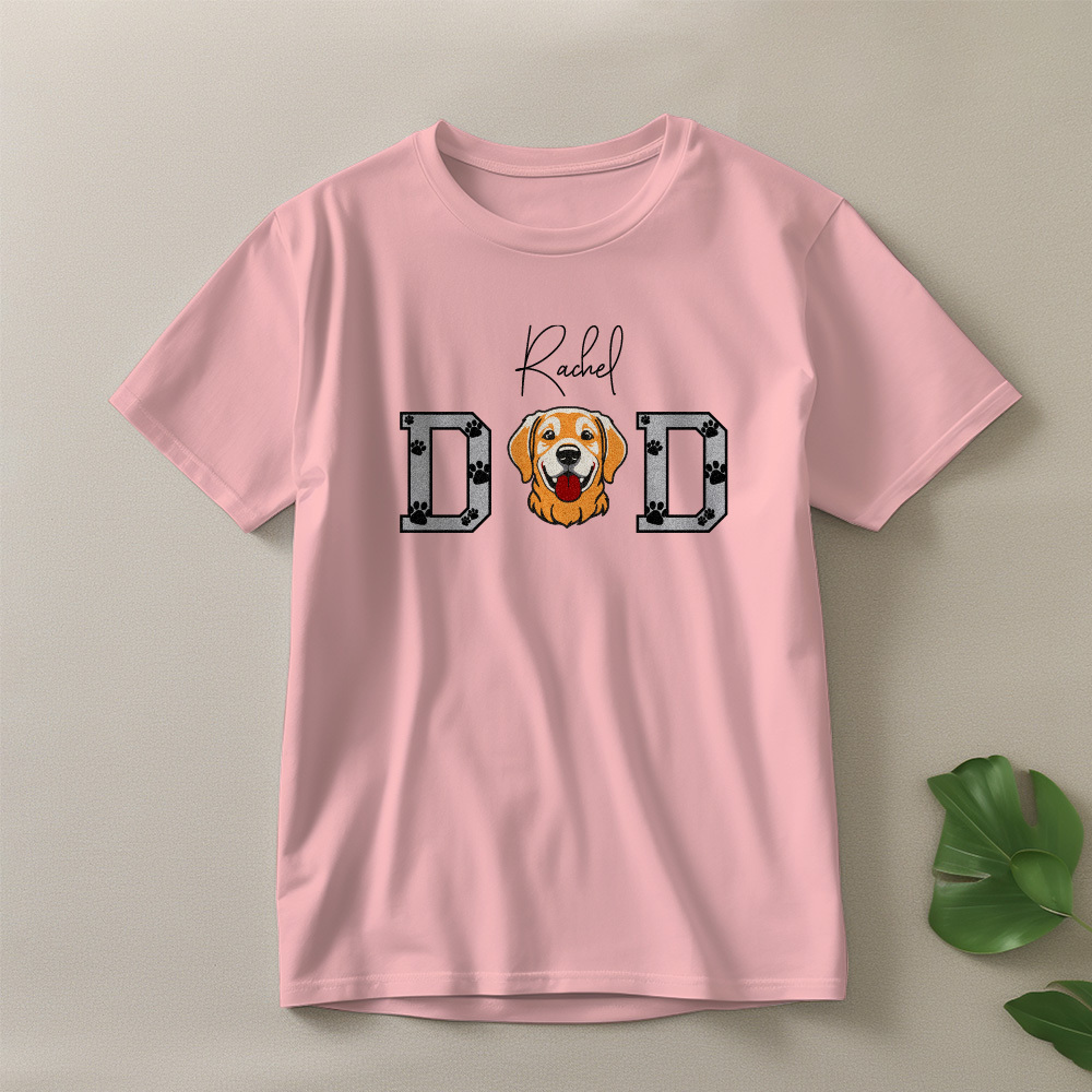 Personalized T-shirt Embroidered Pet Mom and Dad Custom Photo Design Attractive Gift for Pet Lovers