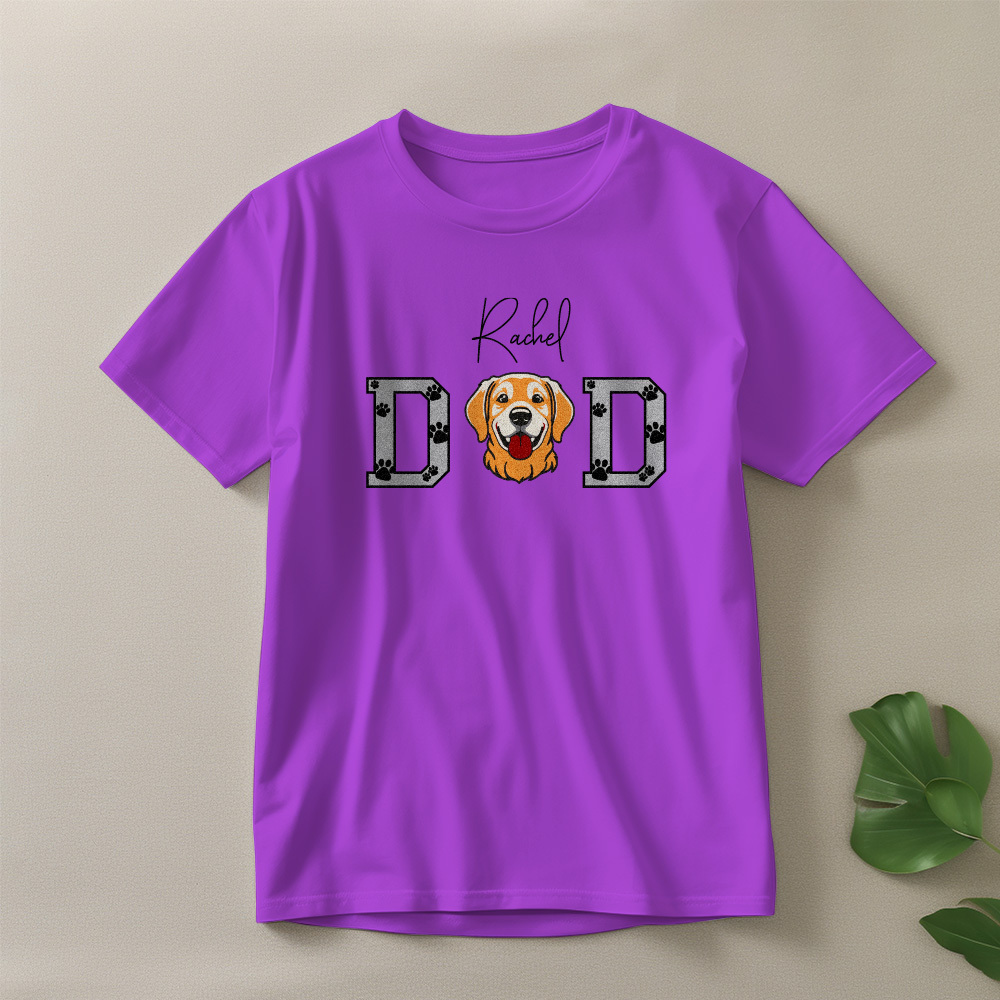 Personalized T-shirt Embroidered Pet Mom and Dad Custom Photo Design Attractive Gift for Pet Lovers