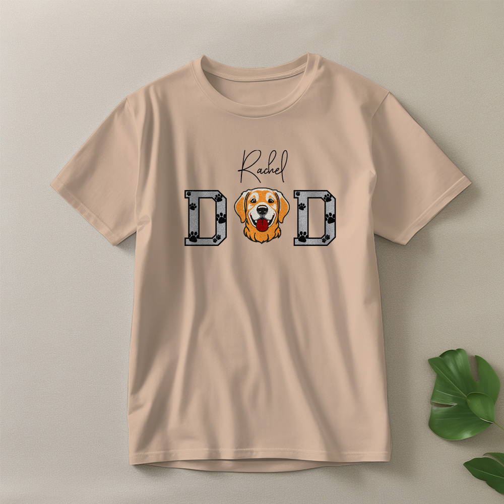 Personalized T-shirt Embroidered Pet Mom and Dad Custom Photo Design Attractive Gift for Pet Lovers