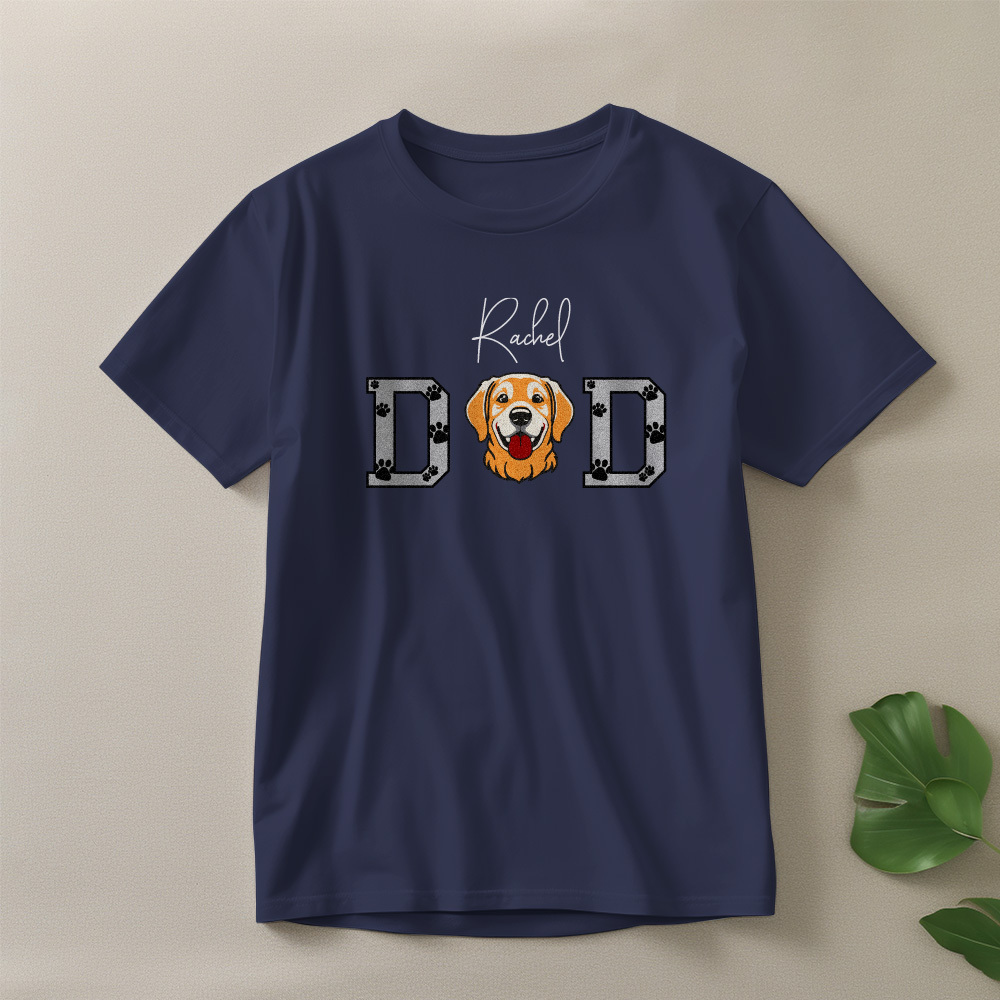 Personalized T-shirt Embroidered Pet Mom and Dad Custom Photo Design Attractive Gift for Pet Lovers