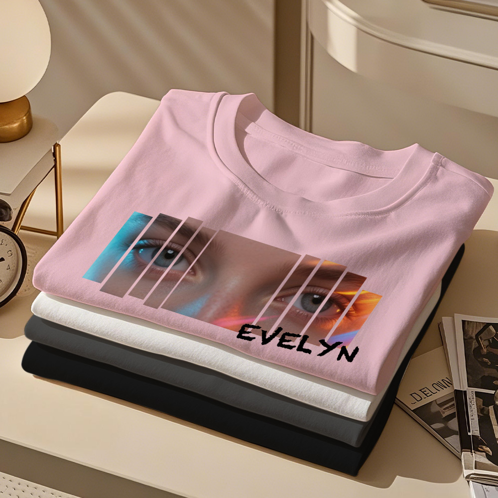 Custom Eyes Shirt Girlfriend Eyes Tee Personalized Photo and Name