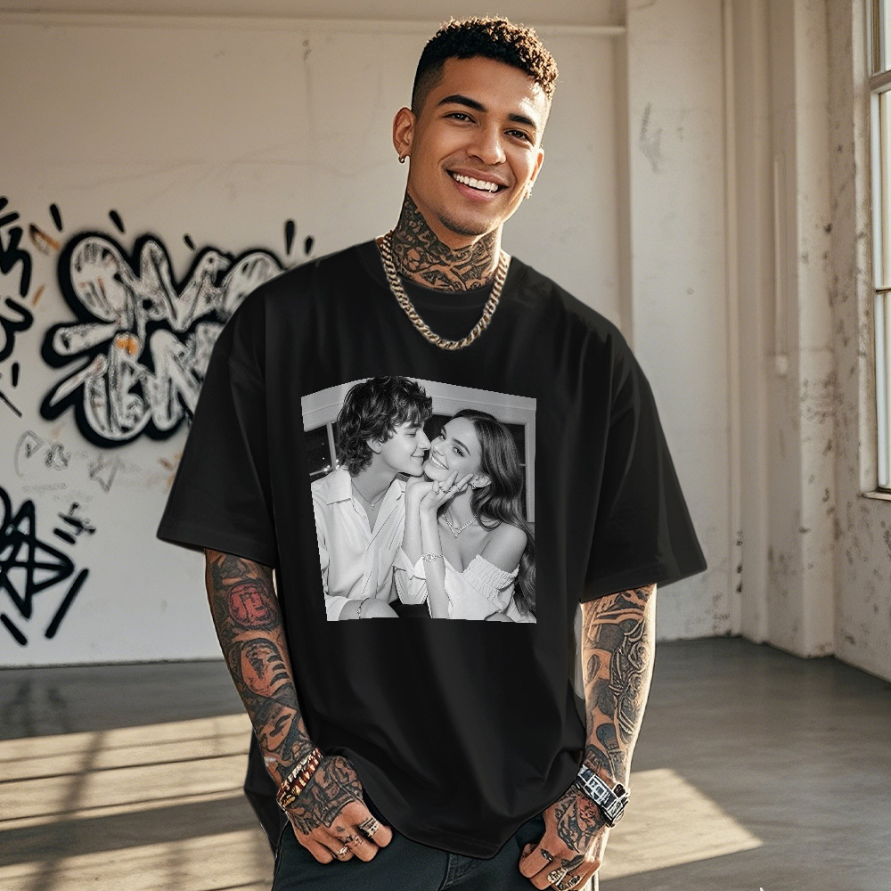 Custom Photo Vintage Tee Rap Star Slim-Style Shady Vibes Personalized