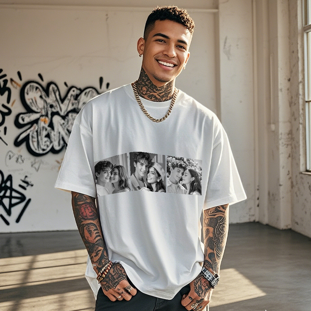 Custom 1-9 Photo Vintage Tee Shadow Shady Rap Star Retro Hip-Hop Legend Personalized Name T-shirt