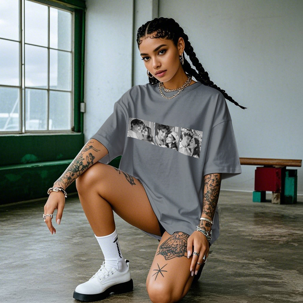 Custom 1-9 Photo Vintage Tee Shadow Shady Rap Star Retro Hip-Hop Legend Personalized Name T-shirt