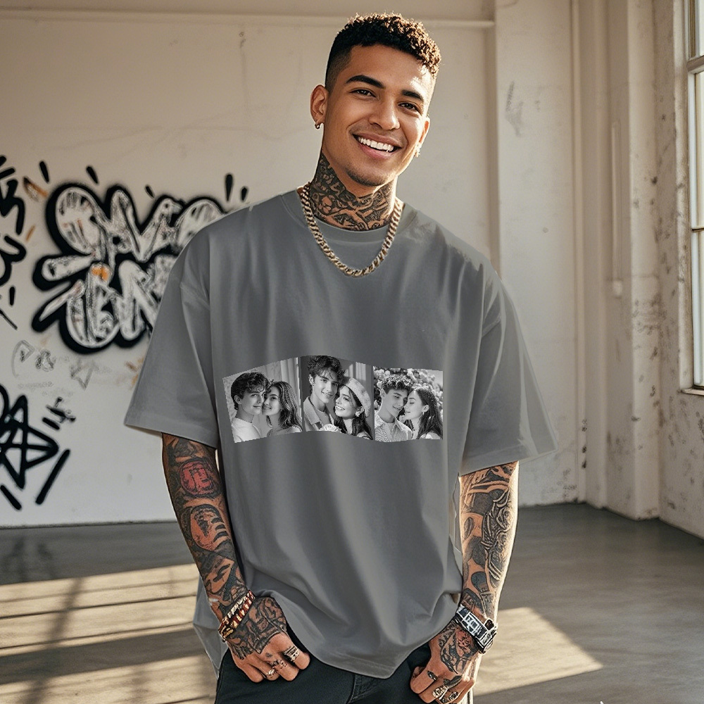 Custom 1-9 Photo Vintage Tee Shadow Shady Rap Star Retro Hip-Hop Legend Personalized Name T-shirt