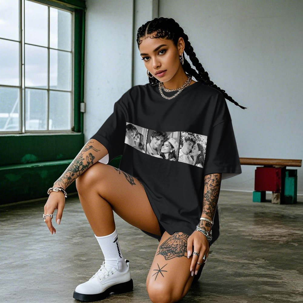 Custom 1-9 Photo Vintage Tee Shadow Shady Rap Star Retro Hip-Hop Legend Personalized Name T-shirt