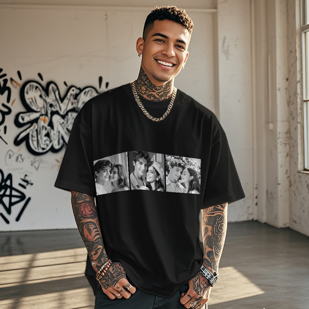 Custom 1-9 Photo Vintage Tee Shadow Shady Rap Star Retro Hip-Hop Legend Personalized Name T-shirt